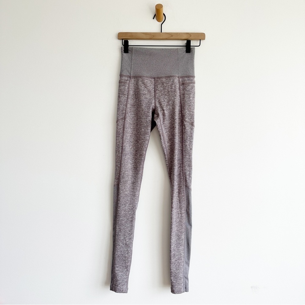 Athleta Exhale Heel Tight Pants Leggings Yoga Grey Purple Women's XS